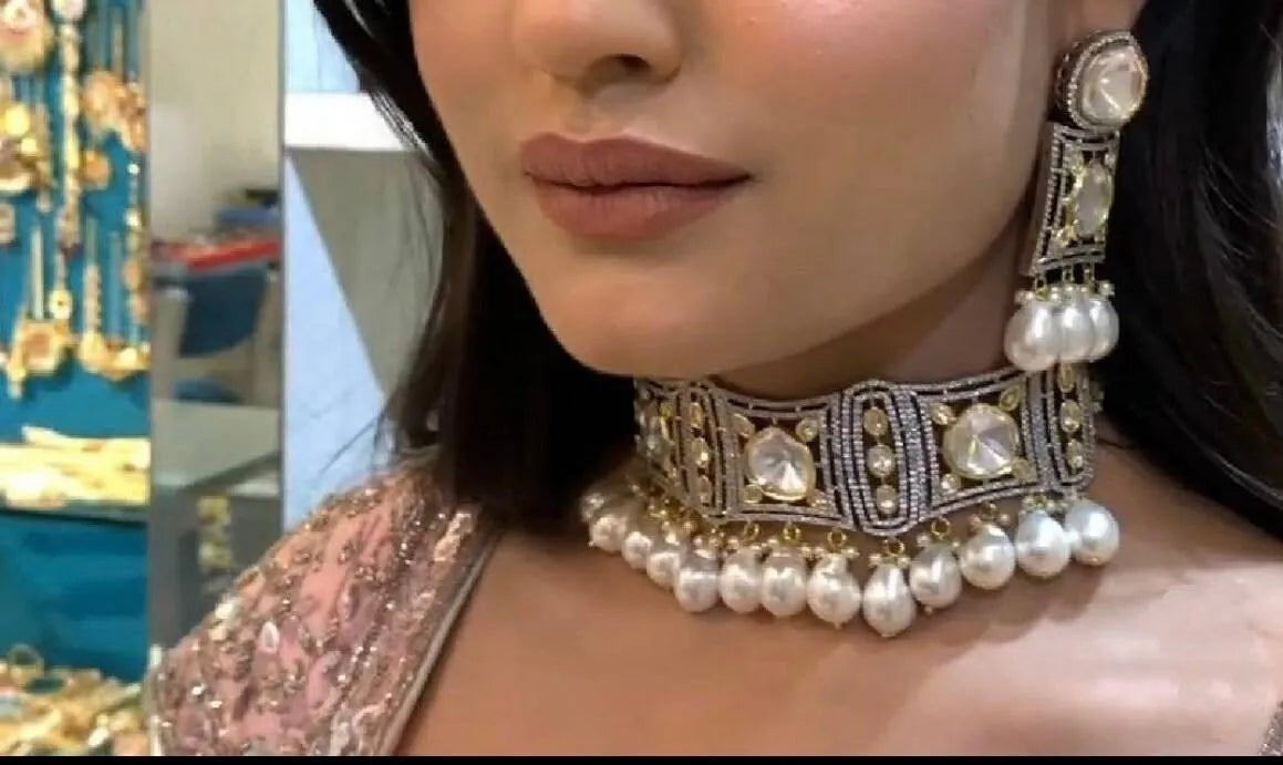 Pre Order Fine Kundan Choker/ Indian Choker/ Polki Choker/ Indian Jewelry/ Indian Necklace/ Bollywood/ Pakistani jewelry/ Kundan Necklace