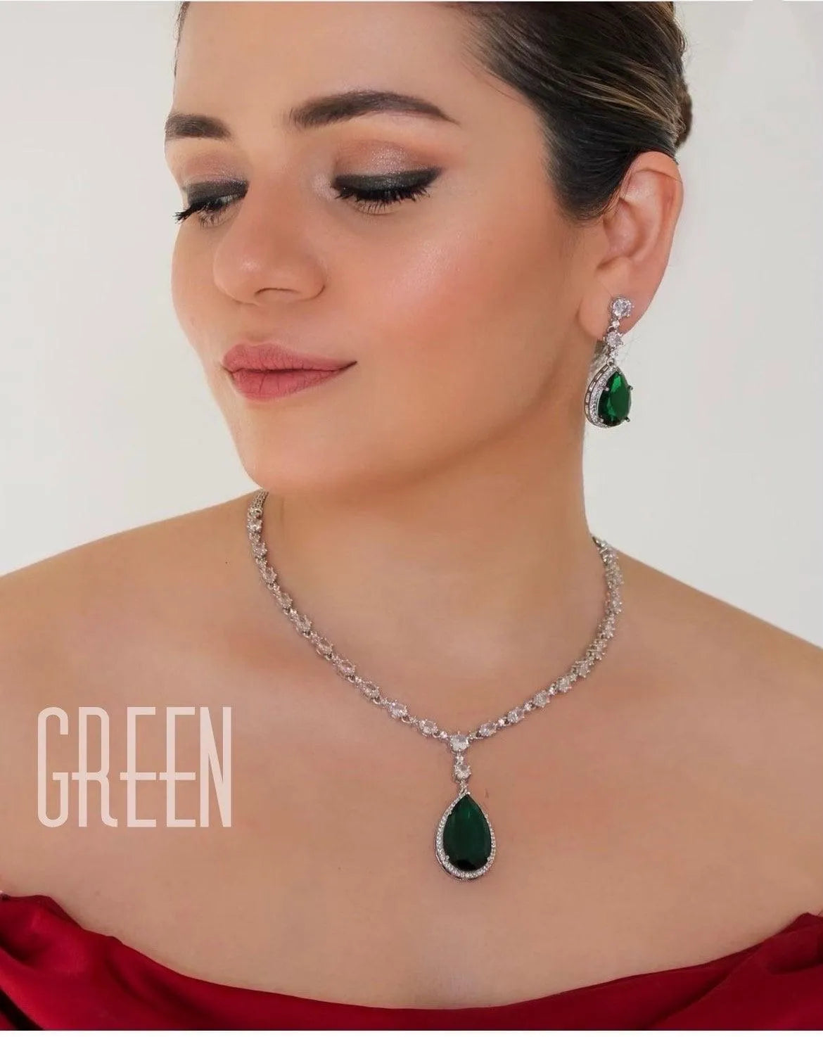 Deepika Inspired CZ Necklace Statement Necklace American Diamond Diamond Necklace Crystal Necklace Indian CZ Set