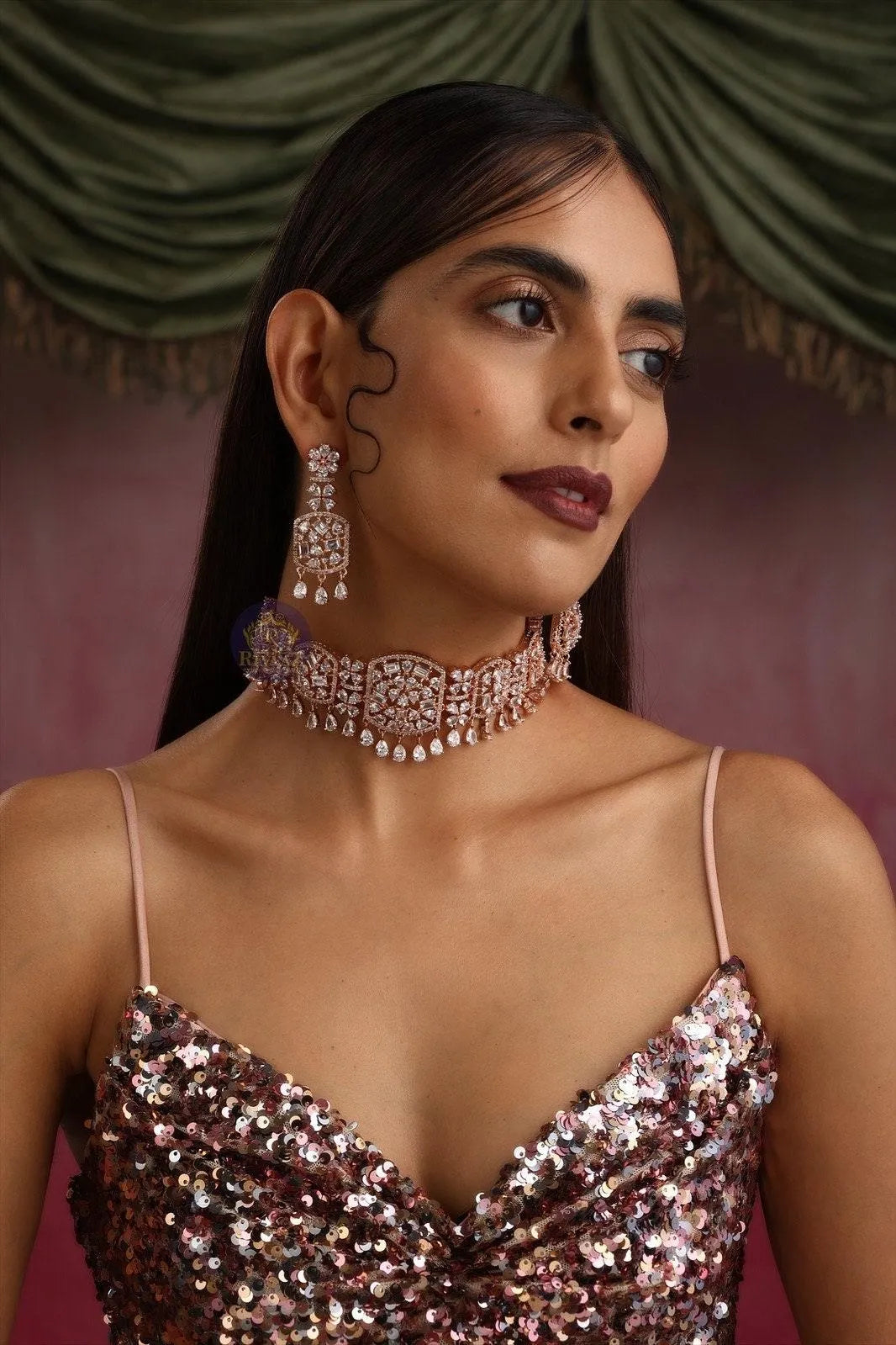 Sold Out Princess Cut Diamond Choker Necklace Indian Choker American Diamond Necklace