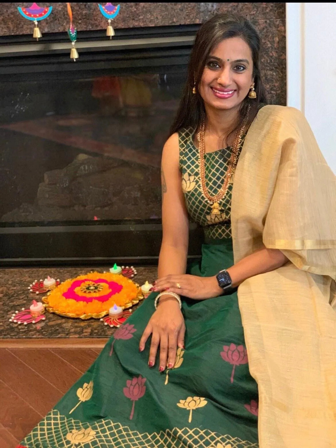 24 Inch Long Ruby Necklace / Emerald Mala/ Haram Necklace/ Long gold necklace/ Beaded chain/ Indian Jewelry/ Indian Necklace/ South Jewelry