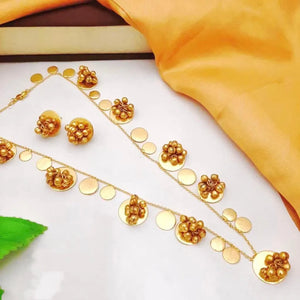 Long Gold Necklace with Ghungroo Beads | Indian Jewelry