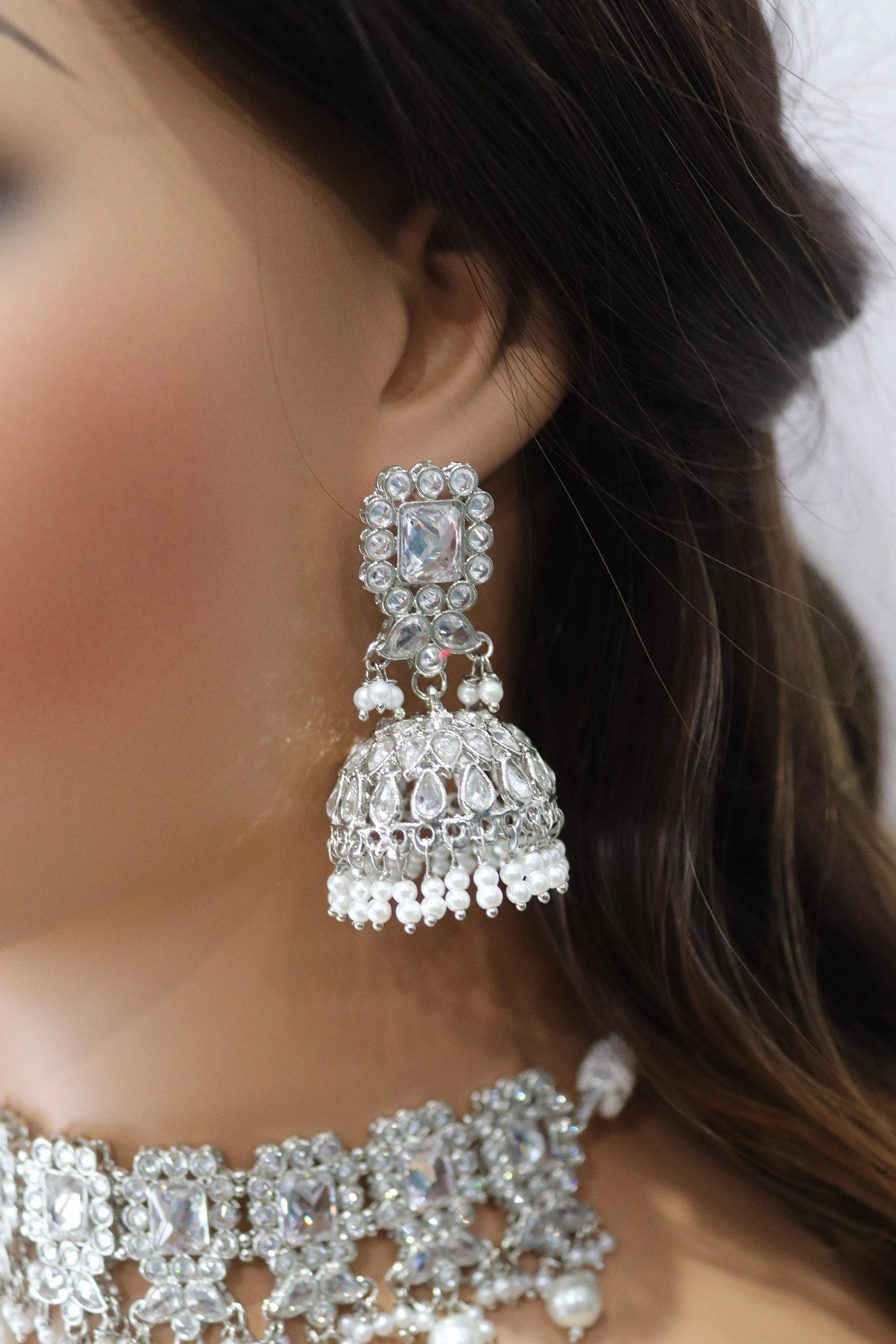 Myra Octo Silver Polki Choker Necklace India Silver Necklace Pakistani Jewelry Punjabi Jewelry Silver Kundan Choker Indian Jewelry Set