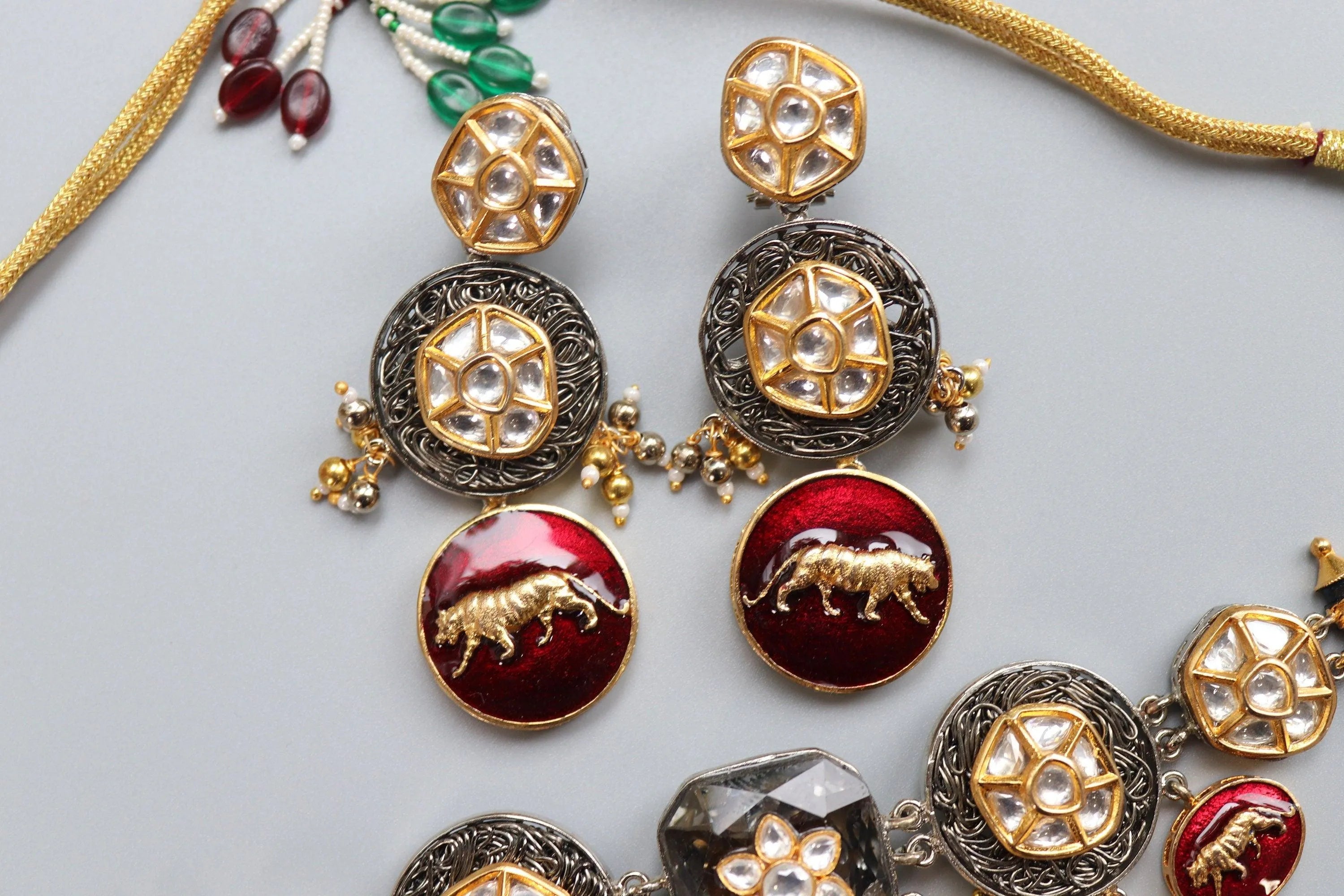 Inspired Necklace Fusion Indian Necklace Indian Choker Indian Jewelry Indian Necklace Kundan Necklace Oxidised Necklace