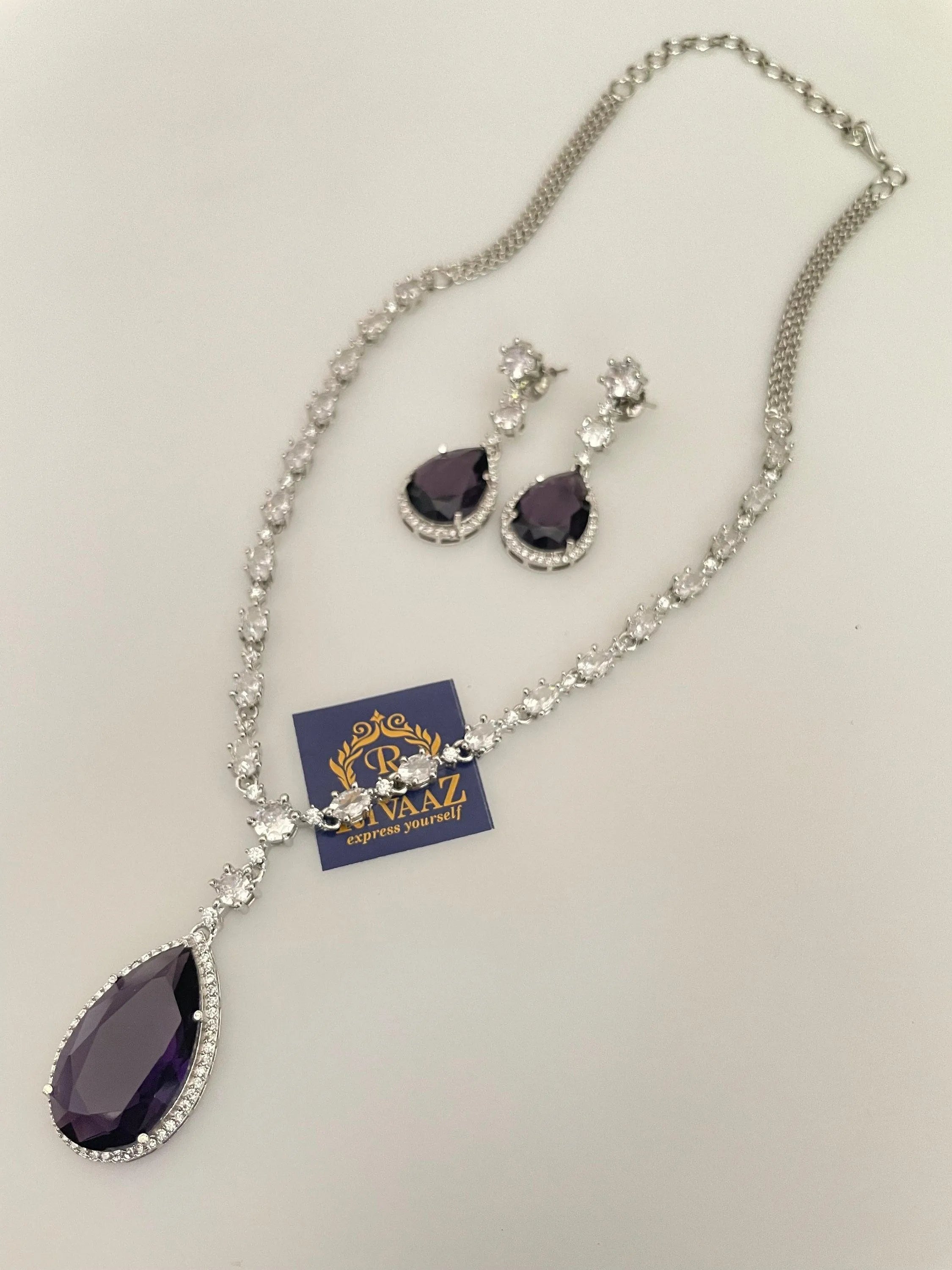 Deepika Inspired CZ Necklace Statement Necklace American Diamond Diamond Necklace Crystal Necklace Indian CZ Set