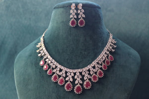 May Ruby Diamond Necklace / Statement Jewelry/ Statement Necklace/ Elegant Jewelry/ Unique Jewelry/ Indian Jewelry/ CZ choker Necklace