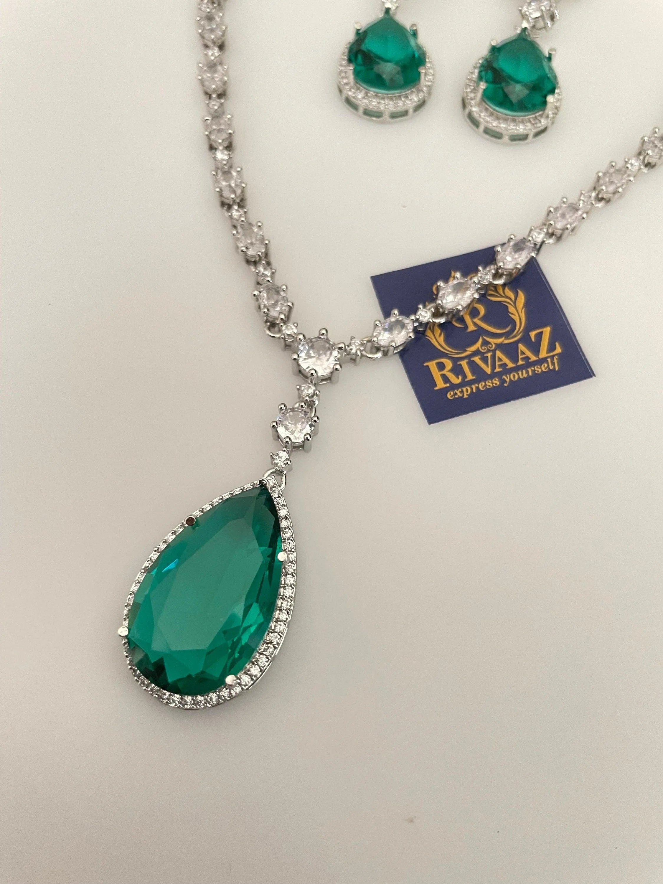 Deepika Inspired CZ Necklace Statement Necklace American Diamond Diamond Necklace Crystal Necklace Indian CZ Set