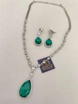 Deepika Inspired CZ Necklace Statement Necklace American Diamond Diamond Necklace Crystal Necklace Indian CZ Set