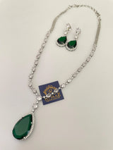 Deepika Inspired CZ Necklace Statement Necklace American Diamond Diamond Necklace Crystal Necklace Indian CZ Set