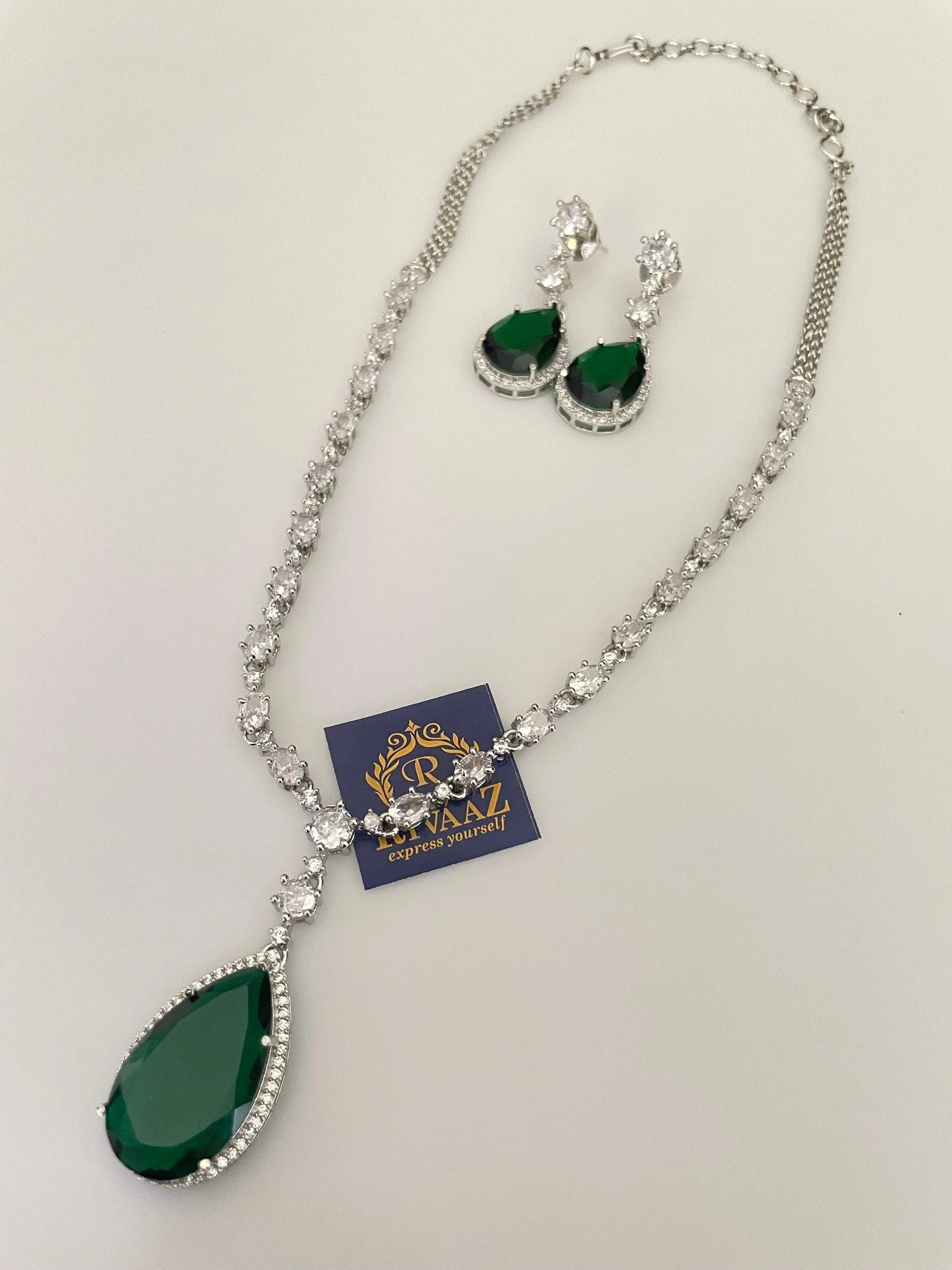 Deepika Inspired CZ Necklace Statement Necklace American Diamond Diamond Necklace Crystal Necklace Indian CZ Set