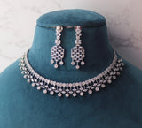 Nia CZ Necklace Set • Diamond Necklace • American Diamond Necklace • CZ Necklace • Indian Jewelry • Bridal Necklace