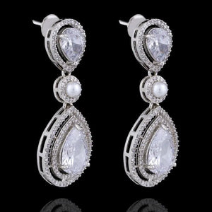 Kysha Diamond CZ Pearl Necklace Indian Jewelr Indian Necklace Pakistani Jewelry Crystal Necklace Statement Necklace American Diamond