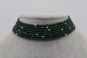Emerald Choker | Green beads Choker | Indian Choker | Indian Jewelry | Pakistani Jewelry | Kundan Choker