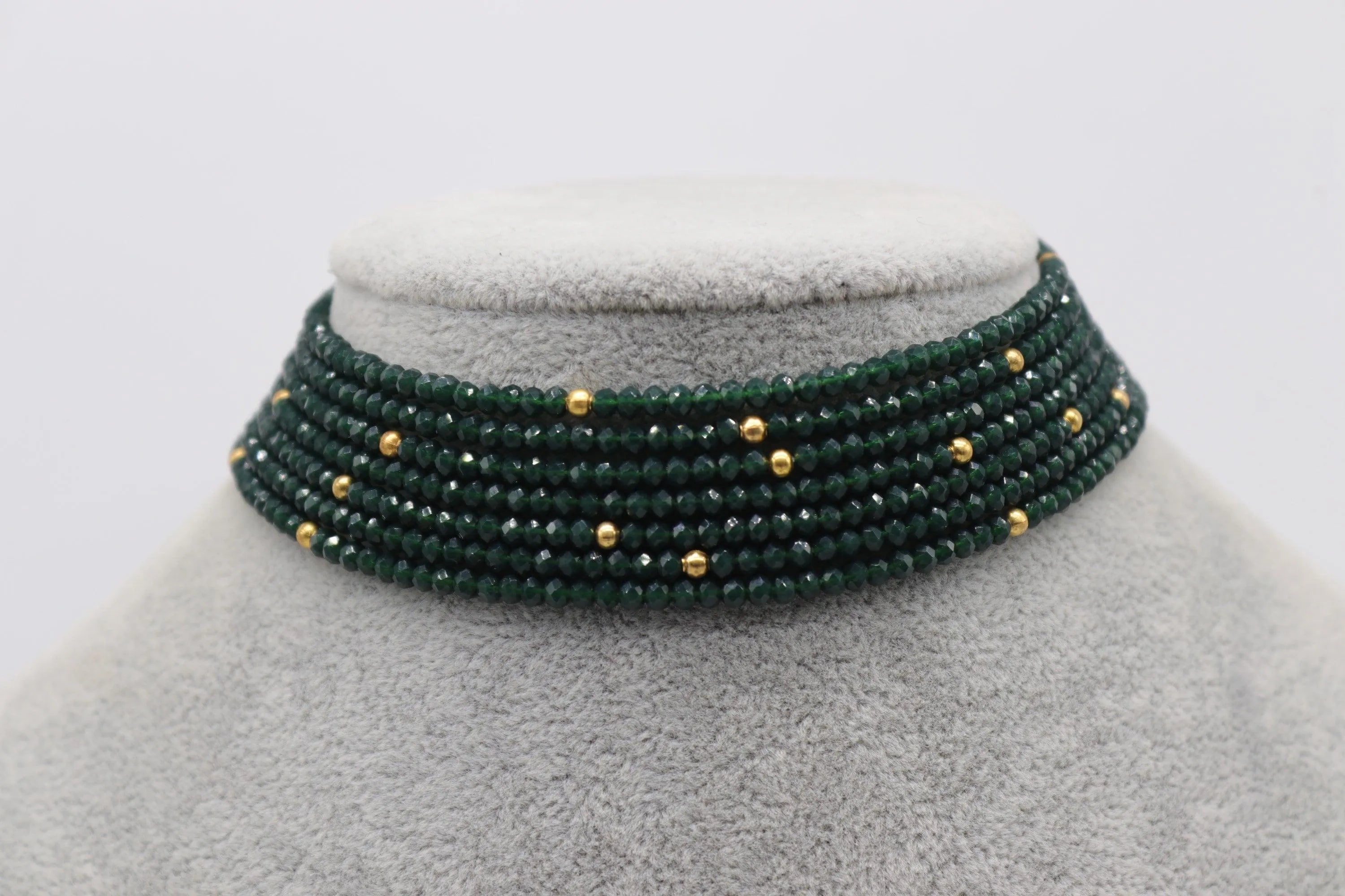 Emerald Choker | Green beads Choker | Indian Choker | Indian Jewelry | Pakistani Jewelry | Kundan Choker
