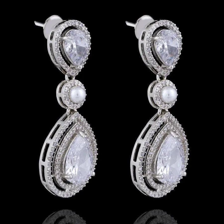 Kysha Diamond CZ Pearl Necklace