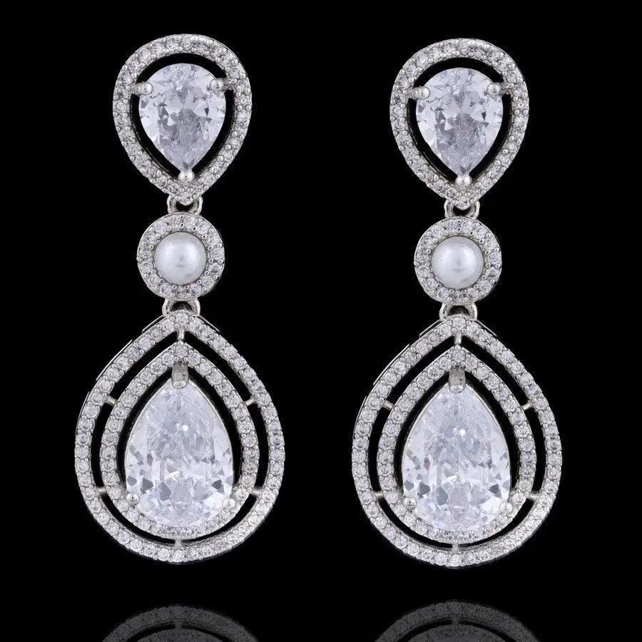 Kysha Diamond CZ Pearl Necklace