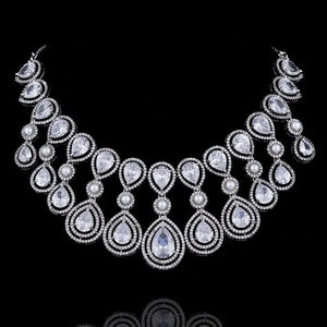 Kysha Diamond CZ Pearl Necklace