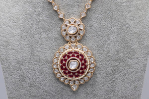 Long Uncut Polki Ruby Set