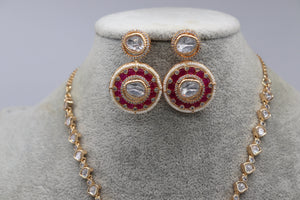 Long Uncut Polki Ruby Set