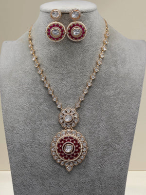 Long Uncut Polki Ruby Set