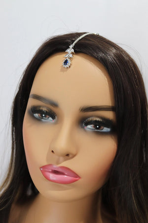 April Dainty Silver Diamond Maang tikka