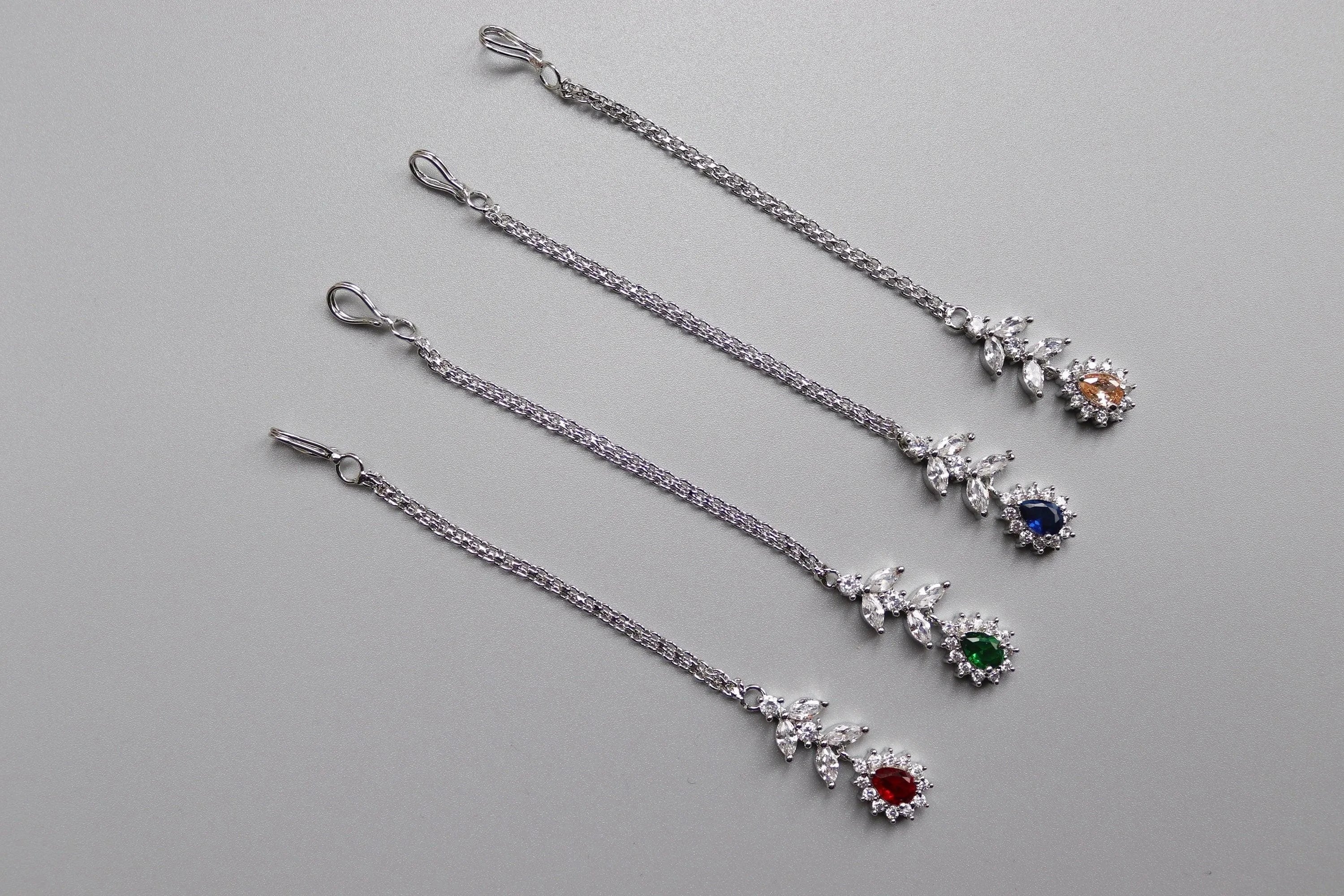 April Dainty Silver Diamond Maang tikka