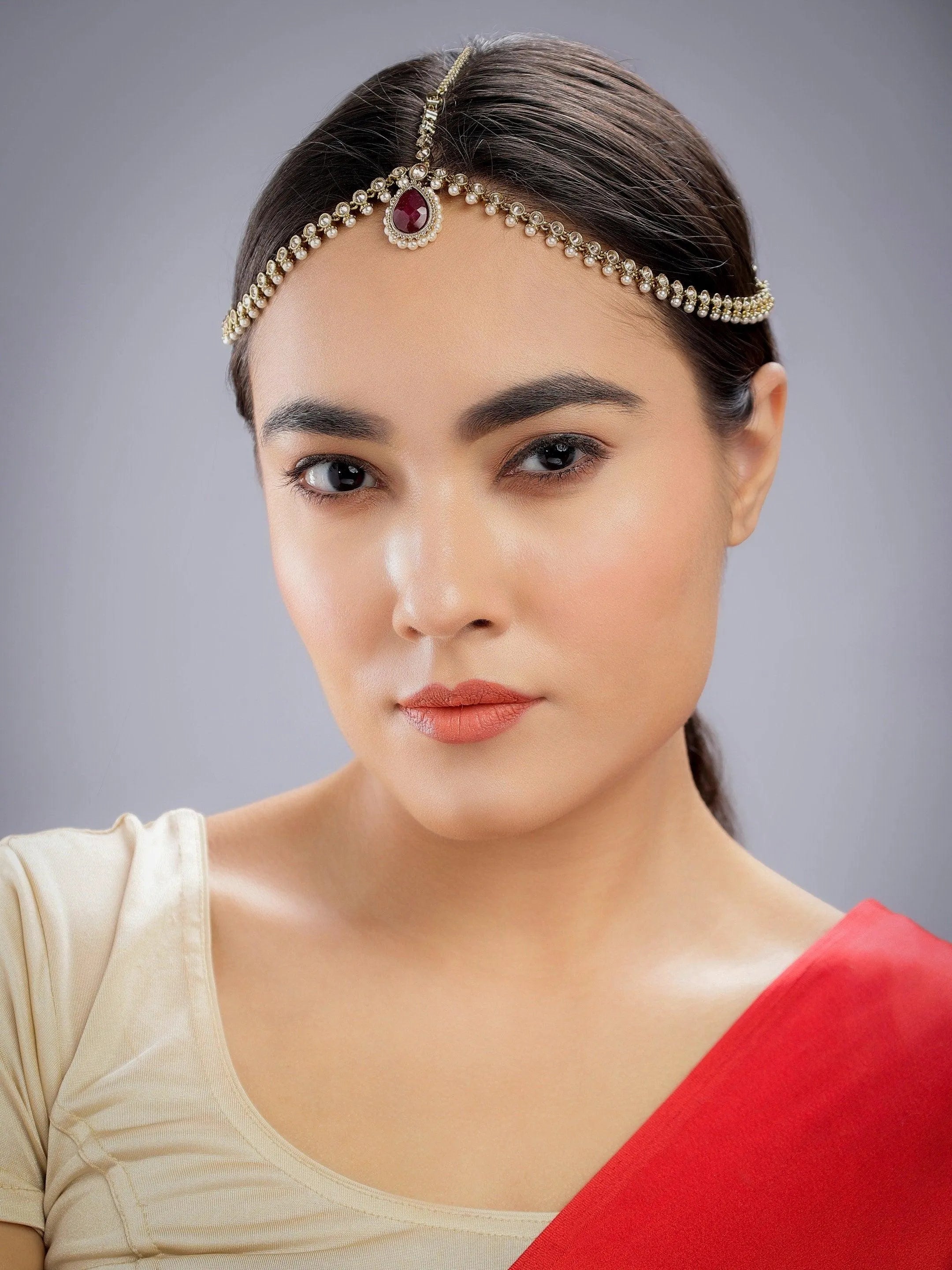 Ruby Mathapatti / Damini / Indian Jewelry/ Matha Patti/ Indian Bridal Jewelry/ Gold Tika/ Indian Wedding Jewelry/ Pakistani Jewelery