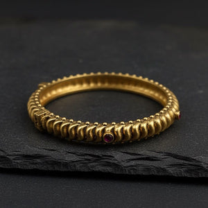 Matte Gold Openable Bangle Pair
