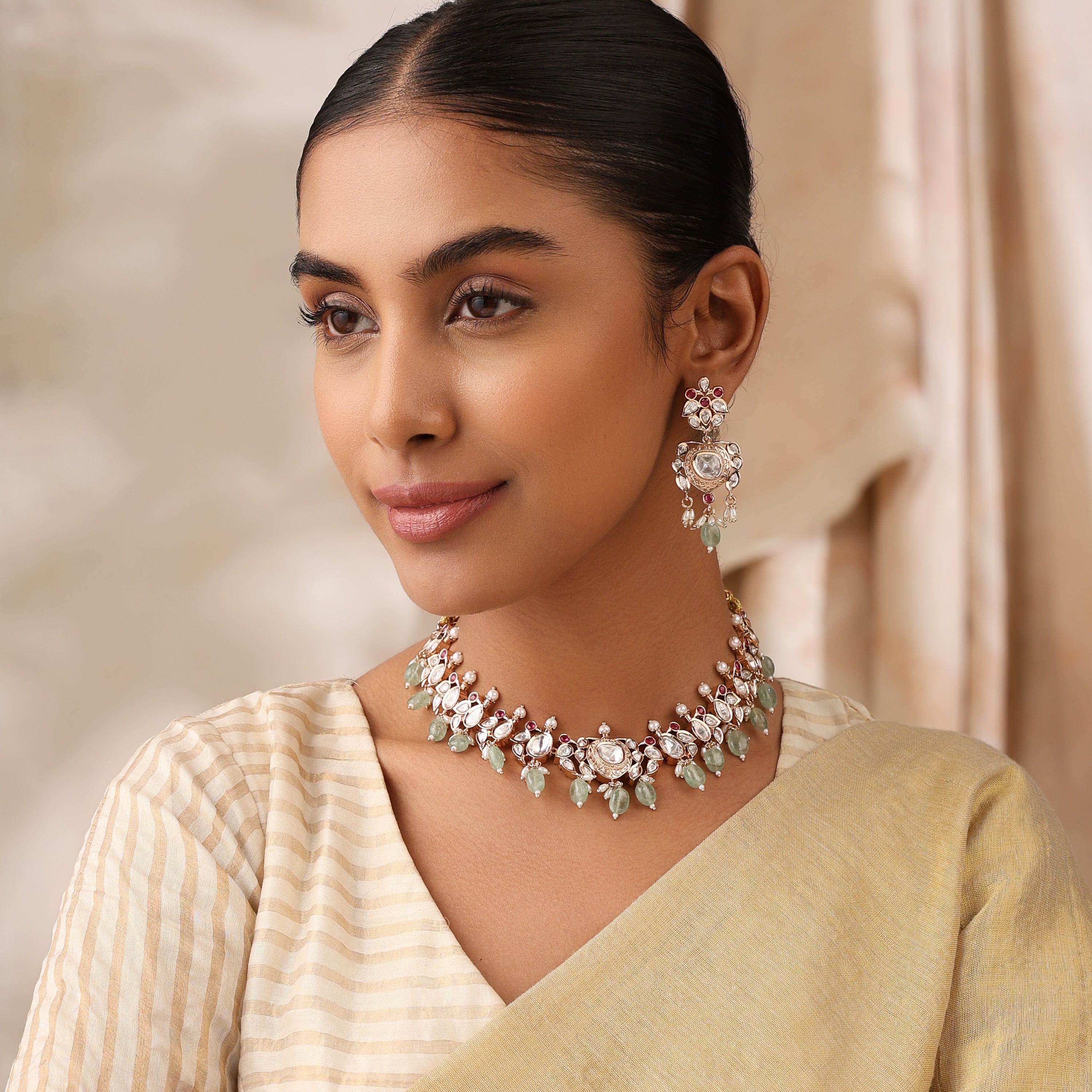 Mint Rani Uncut Polki Set