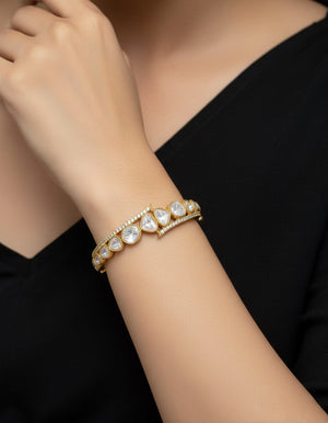 Mossonite Gold Openable Bracelet