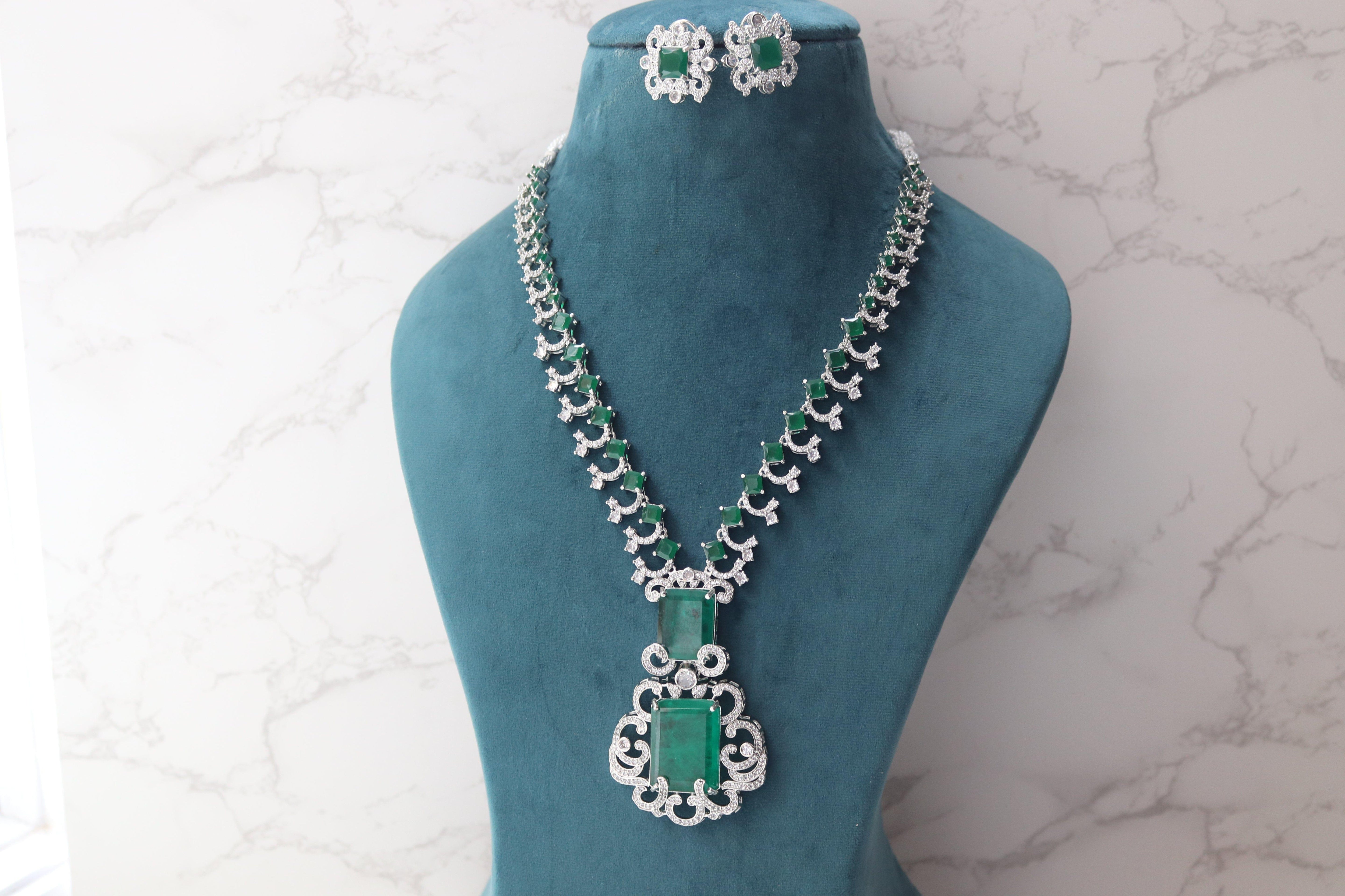 MyRivaaz Nita Long Emerald Doublet Set