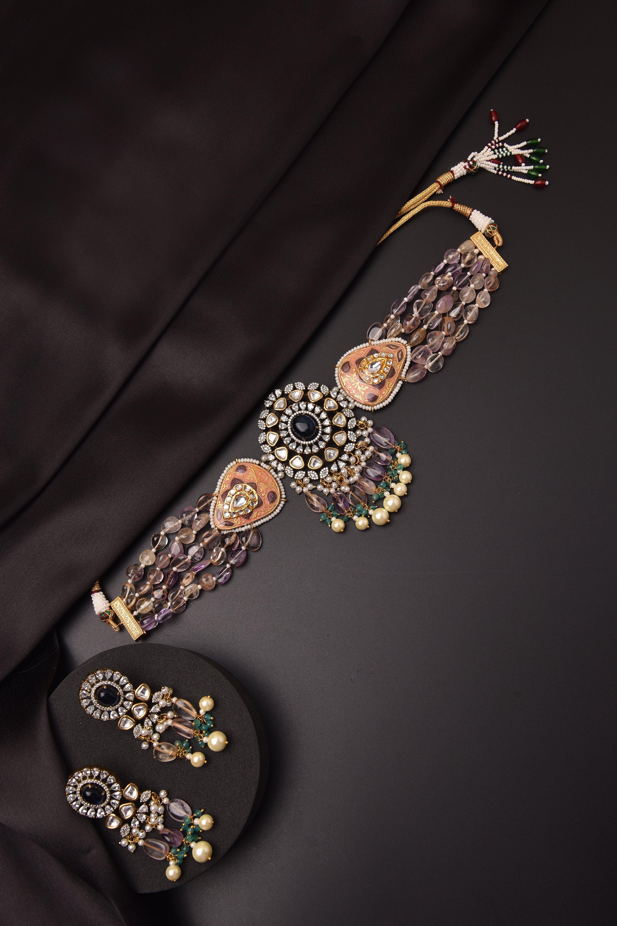 Amethyst Purple Choker Set