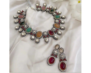 Anvi Navratan Kundan Necklace