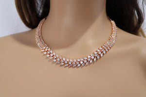 April Rose Gold Diamond Necklace with Jhumka