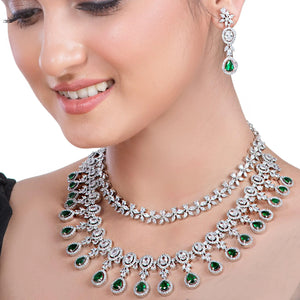 Aster Two Layer CZ Diamond Necklace