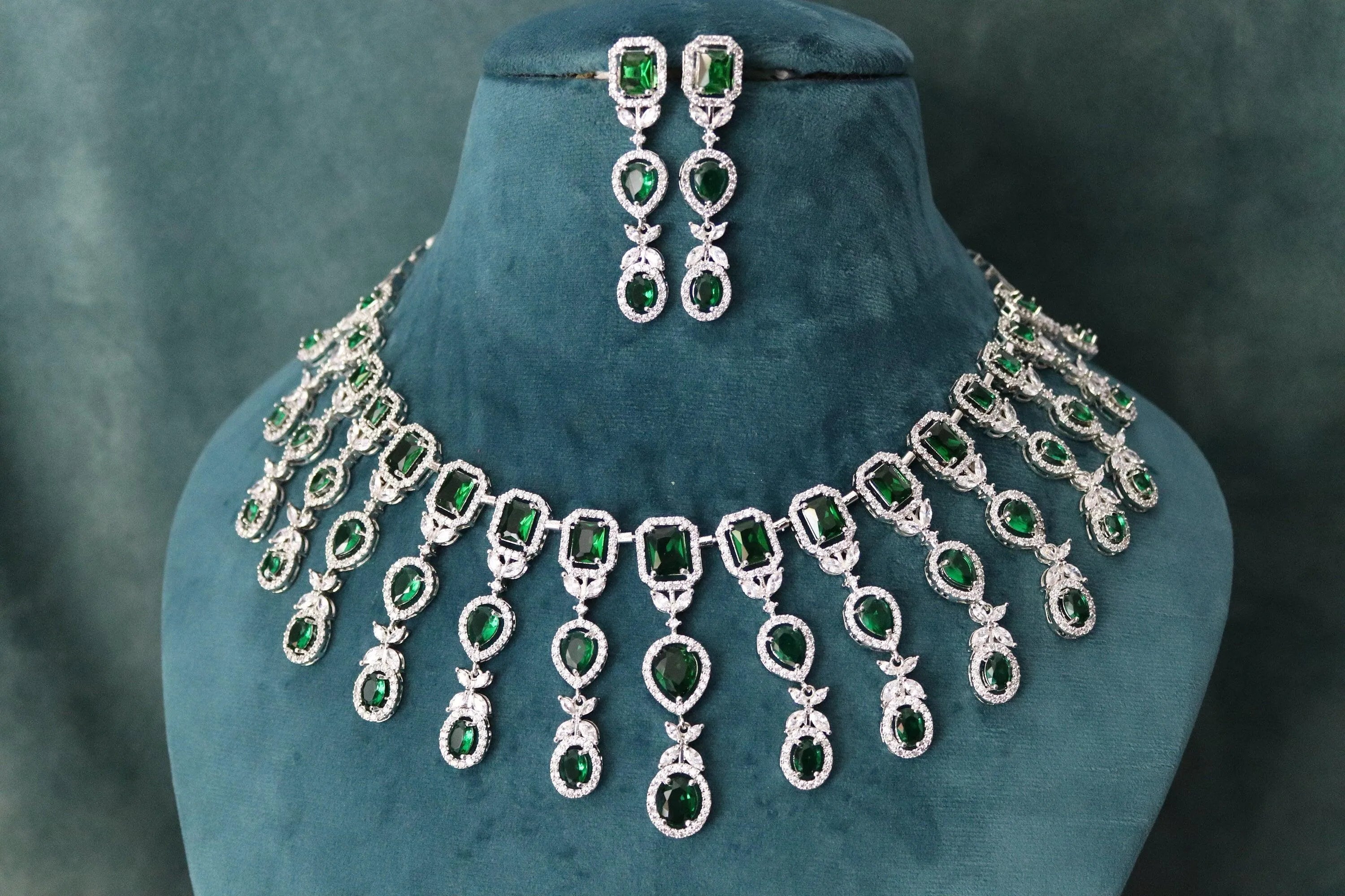 Avi Emerald Green CZ Set
