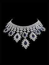 Blue Kate Silver Necklace Set 5 piece