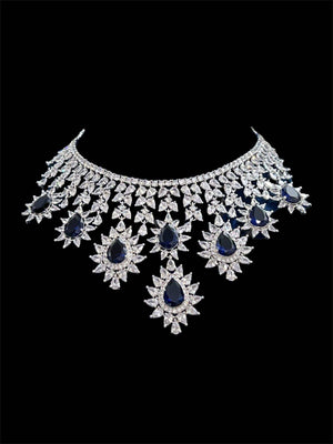 Blue Kate Silver Necklace Set 5 piece