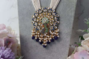 Blue Peacock Indian Long Necklace