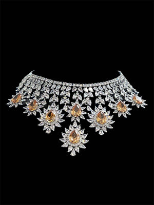 Champagne Kate Silver Necklace Set 5 piece