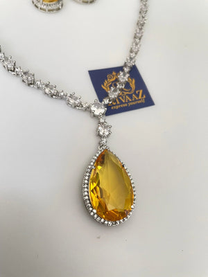 Deepika Inspired Faux Topaz CZ Necklace
