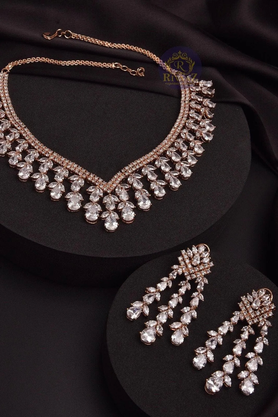 Diana Rose Gold CZ Necklace