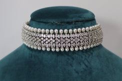 Dima CZ Pearl Choker Necklace