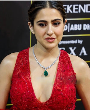 Emerald Doublet Pendant CZ Necklace