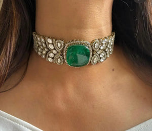 Emerald Gold Victorian Choker Set