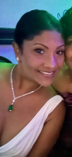 Emerald Pendant Necklace Long Necklace