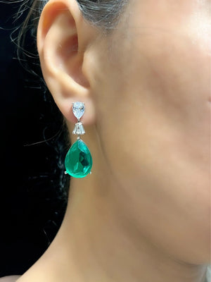 Emerald Pendant Necklace Long Necklace