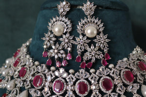 Erika Ruby CZ Choker with Pearls