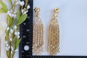 Gold Waterfall CZ Earrings