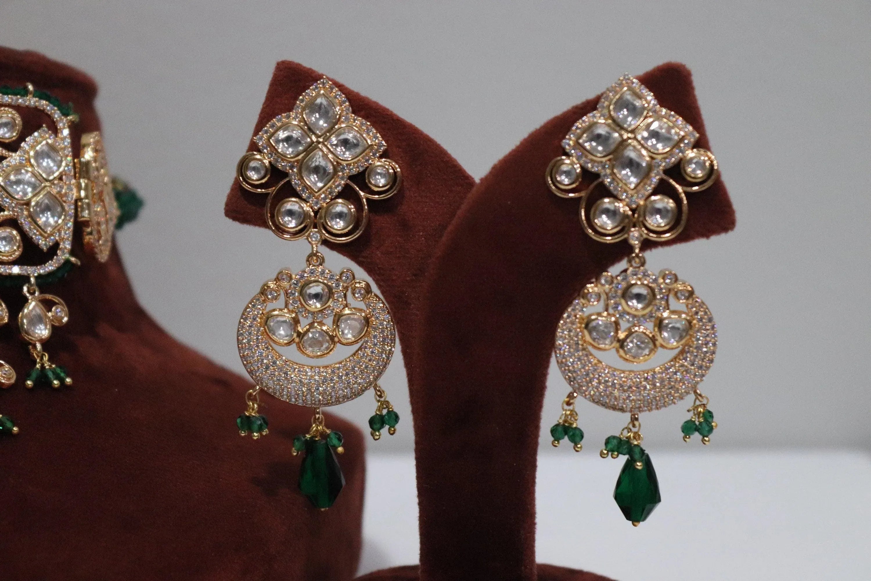 Green Fine Kundan Choker / Indian Choker/ Indian Jewelry/ Pakistani Jewelry/ Bollywood Jewelry/ Blue Choker/ Indian Necklace Set