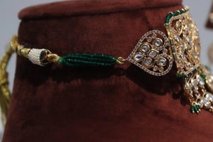 Green Fine Kundan Choker / Indian Choker/ Indian Jewelry/ Pakistani Jewelry/ Bollywood Jewelry/ Blue Choker/ Indian Necklace Set